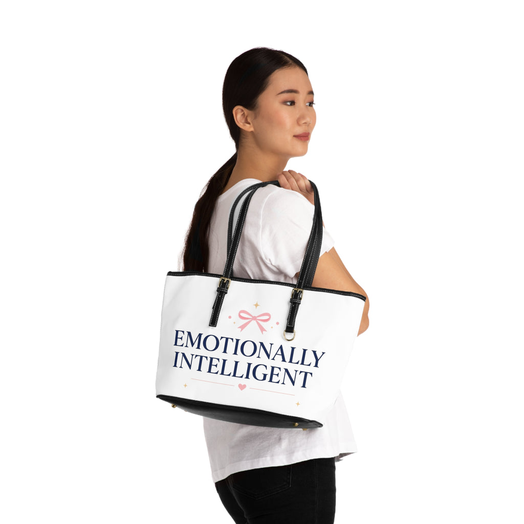 Emotionally Intelligent Leather Tote - White