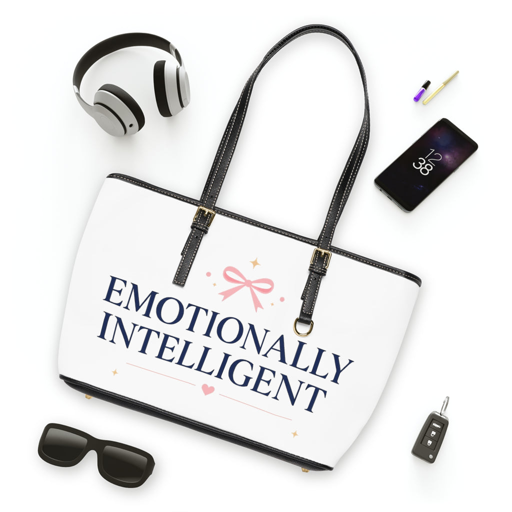 Emotionally Intelligent Leather Tote - White