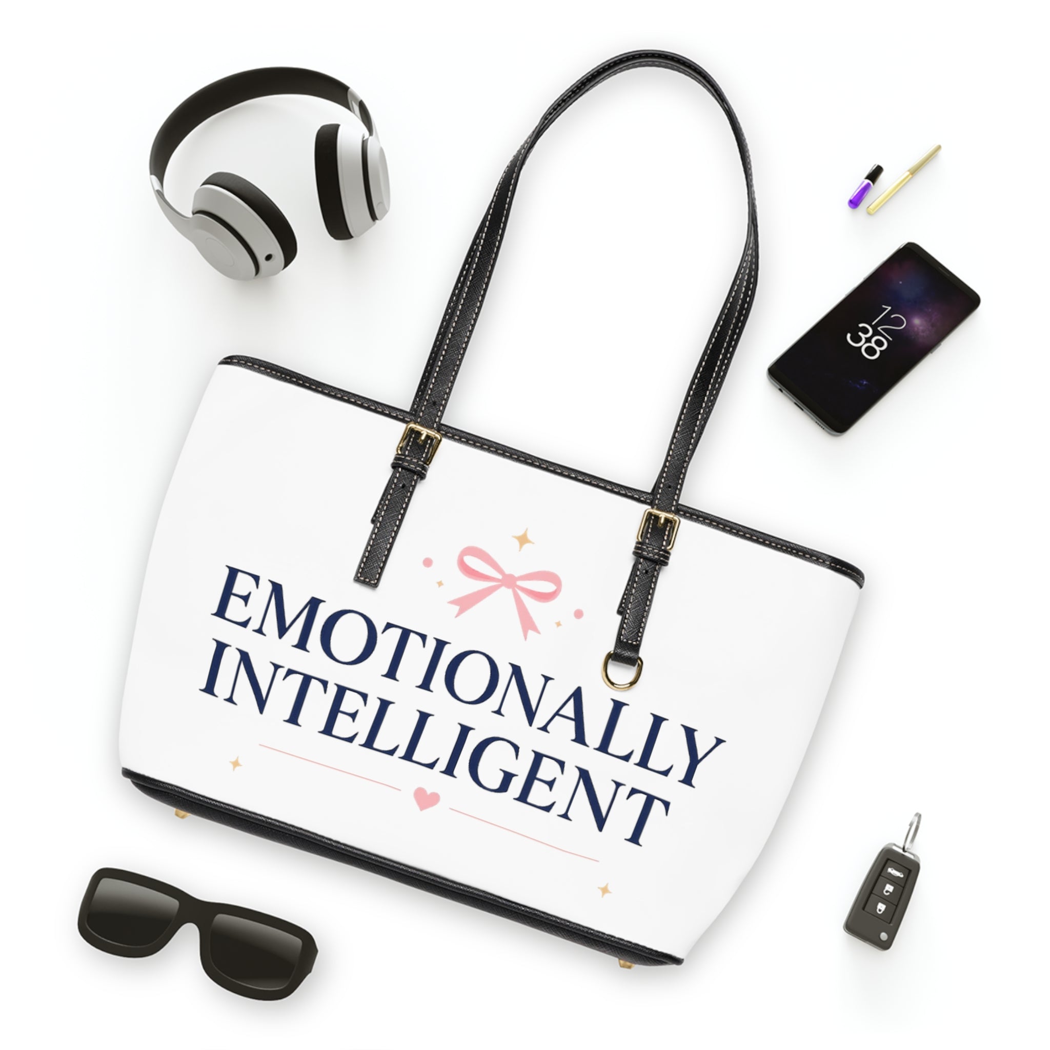 Emotionally Intelligent Leather Tote - White