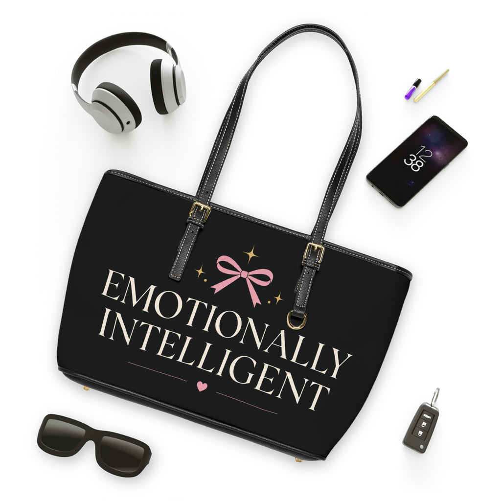 Emotionally Intelligent Leather Tote - Black