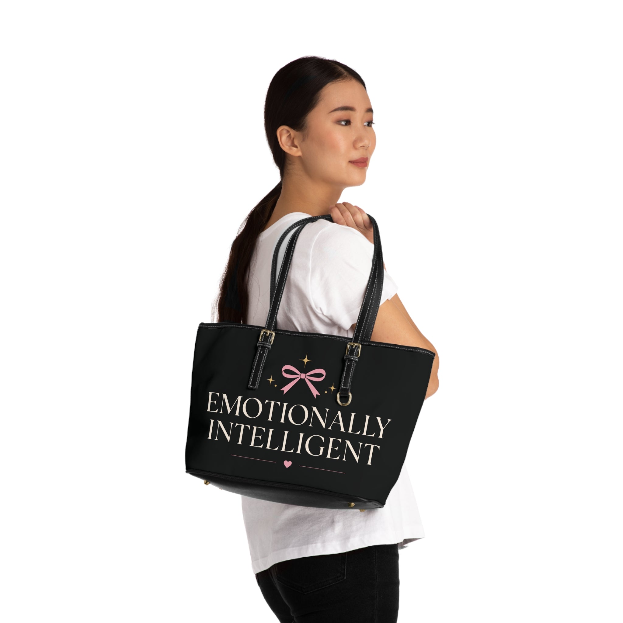 Emotionally Intelligent Leather Tote - Black